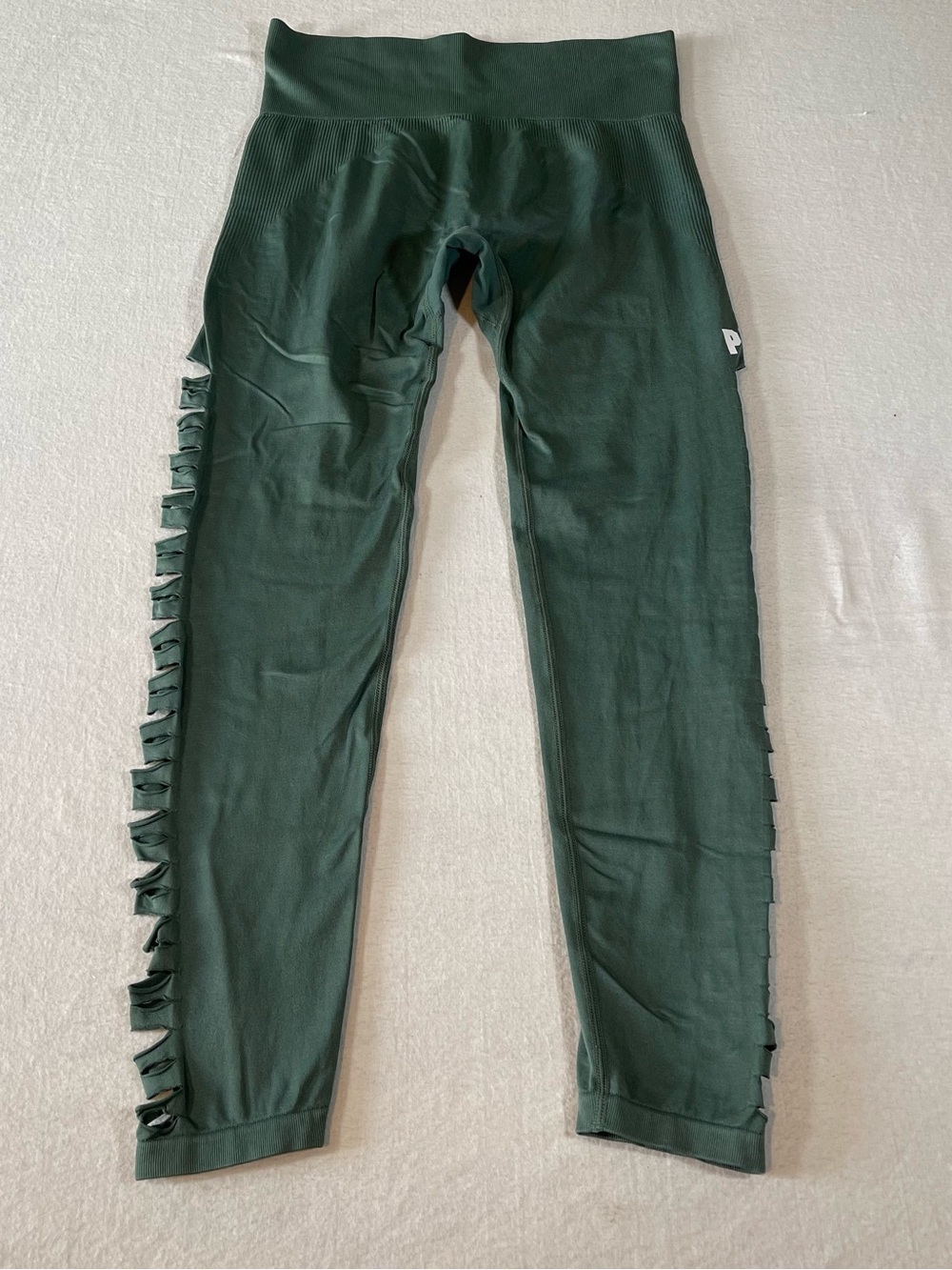 Pink Victoria's Secret Cool & Comfy Leggings with Slits in Sides Dark Sage Green